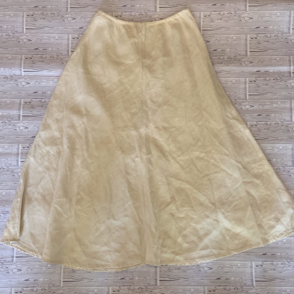 EILEEN FISHER A-Line MidiSkirt Unbleached Linen